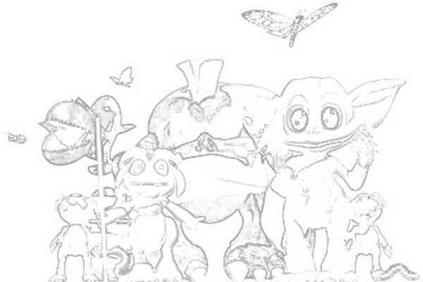 Color-In Creatures Family (Image Credit: DisasterMaster)