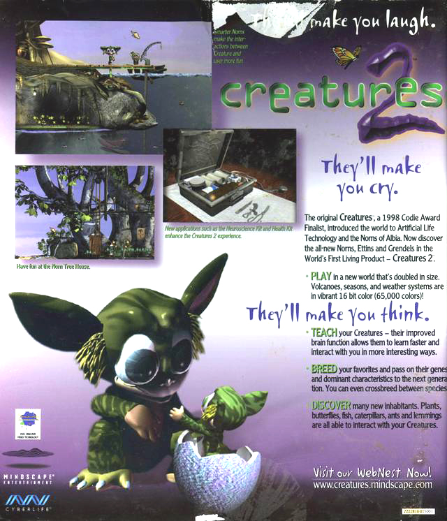 Creatures 2 Box Art - Back (Image Credit: C-Rex)