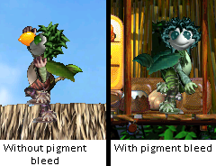 With and Without Pigment Bleed (Image Credit: Jodie)